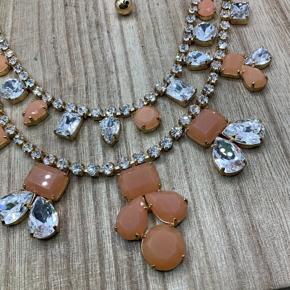 Kate Spade Secret Garden Double Strand Pink Bead Rhinestone Necklace - Picture 1 of 9